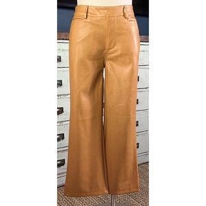 Anthropologie Avec Les Filles Faux Leather Cropped Wide Leg Pants S